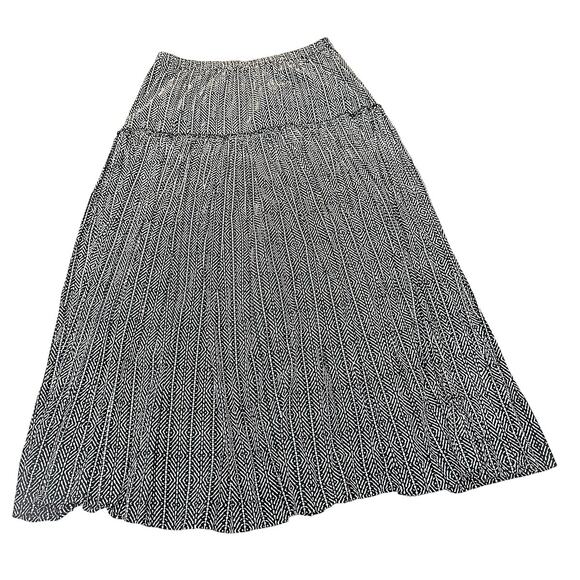 Coldwater Creek Midi Long Patterned Black White Skirt Size Medium 10-12 - Picture 1 of 5
